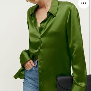 SOLD - Reformation Sky Silk Top size S